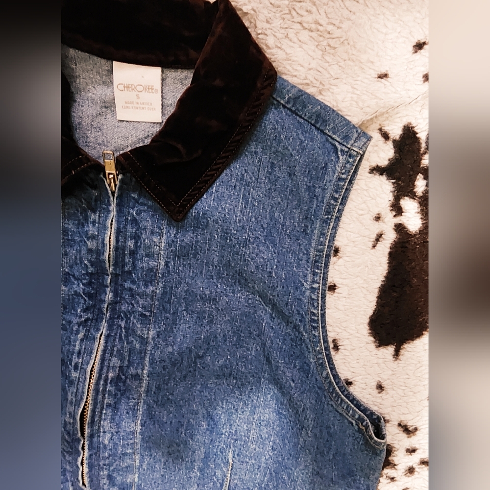 "CHEROKEE" WOMEN'S 80'S/90'S VEST - BLUE - Picture 3 of 4